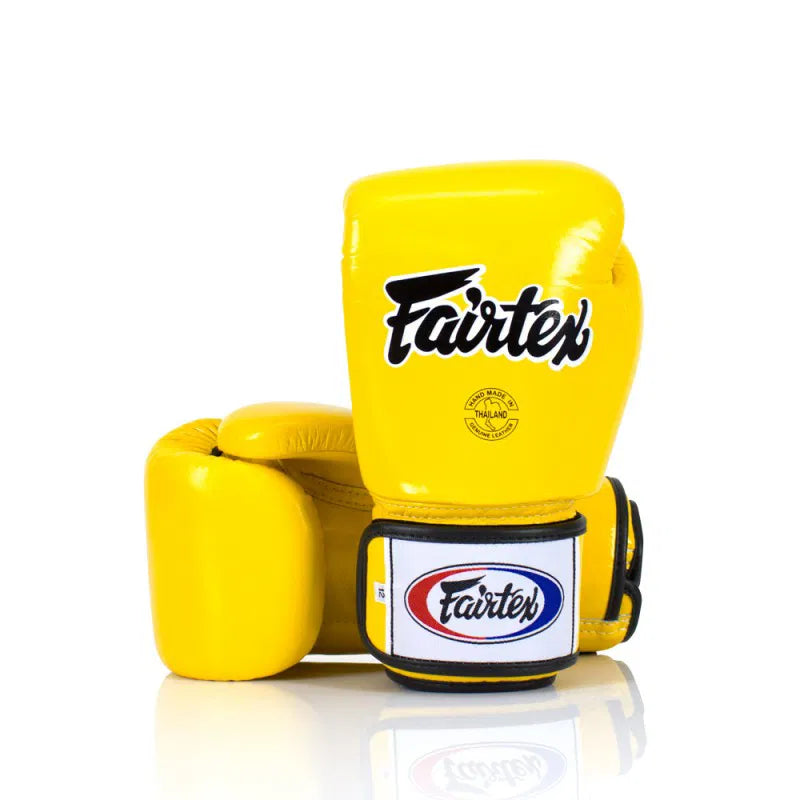 Fairtex Rękawice Bokserskie ze skóry naturalnej Żółte