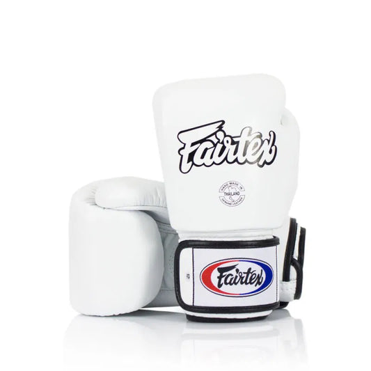 Fairtex Rękawice Bokserskie ze skóry naturalnej Białe