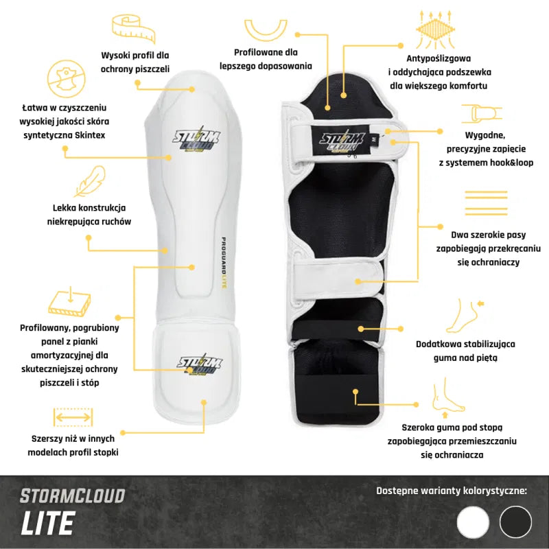 StormCloud Ochraniacze Piszczeli Lite Białe
